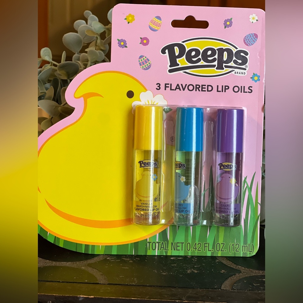 Peeps 3-Pack Flavored Lip Oils - Yellow, Blue, Purple